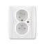 5593E-C02357 03 Double socket outlet with earthing pins, shuttered, with turned upper cavity, with surge protection thumbnail 1