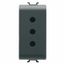 ITALIAN STANDARD SOCKET-OUTLET 250V ac - 2P+E 10A - P11 - 1 MODULE - SATIN BLACK - CHORUSMART thumbnail 2