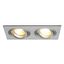 NEW TRIA II GU10 downlight, max. 2x50W, rectangular, br. Alu thumbnail 1