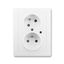 5593J-C02357 B1 Double socket outlet with earthing pins, shuttered, with turned upper cavity, with surge protection thumbnail 1