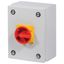 Main switch, P1, 25 A, surface mounting, 3 pole, 1 N/O, 1 N/C, Emergency switching off function, With red rotary handle and yellow locking ring, Locka thumbnail 7