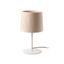 SAMBA WHITE TABLE LAMP BEIGE RIBBONED LAMPSHADE ø2 thumbnail 1