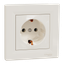 Asfora - single socket outlet with side earth - 16A cream thumbnail 4