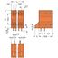 THT double-deck male header 1.0 x 1.0 mm solder pin angled orange thumbnail 4