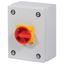 Main switch, P1, 32 A, surface mounting, 3 pole, 1 N/O, 1 N/C, Emergency switching off function, With red rotary handle and yellow locking ring, Locka thumbnail 7