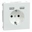 Merten - USB charger + schuko socket-outlet - 2.4A 16A - lotus white thumbnail 3