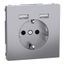 Merten - USB charger + schuko socket-outlet - 2.4A 16A - stainless steel thumbnail 2