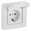 Exxact single socket-outlet with lid complete flush earthed IP44 screwlees white thumbnail 2