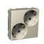 Exxact double socket-outlet diagonal earthed screwless metallic thumbnail 3