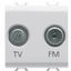 SOCKET-OUTLET TV-FM - DIRECT - 2 MODULES - GLOSSY WHITE - CHORUSMART thumbnail 2