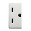 USA STANDARD SOCKET-OUTLET 250/125V ac - 2P+E 15A 250V - FLAT ALLIGNED VERTICAL PLUG - 1 MODULE - SYSTEM WHITE thumbnail 1