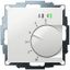 UP room controller, RAL9016 glossy 55x55, 5-30C, AC 24V, triac output, switchable 5 actuators each 3W, change-over input, TA 3.5K, LED displays thumbnail 2