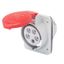 10° ANGLED FLUSH-MOUNTING SOCKET-OUTLET HP - IP44/IP54 - 3P+E 16A 380V/440V 50HZ/60HZ - RED - 3H - SCREW WIRING thumbnail 2