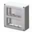 SELF-SUPPORTING DEVICE BOX  FOR SYSTEM DEVICE - SKIRT AND FRAMNE TRUNKING - 8 GANGS - SYSTEM RANGE - ANTHRACITE RAL7021 thumbnail 2