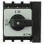 On-Off switch, P1, 40 A, flush mounting, 3 pole, 1 N/O, 1 N/C, with black thumb grip and front plate thumbnail 17