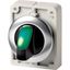 Illuminated selector switch actuator, RMQ-Titan, with thumb-grip, momentary, 3 positions, green, Front ring stainless steel thumbnail 4