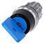 Key-operated switch O.M.R, 22 mm, round, metal, shiny, lock number 73038, blue, with 2 keys, 2 switch positions  3SU1050-4GC01-0AA0-Z Y12 thumbnail 2