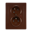 5593J-C02357 H1 Double socket outlet with earthing pins, shuttered, with turned upper cavity, with surge protection thumbnail 1