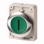 Illuminated pushbutton actuator, RMQ-Titan, Flat, momentary, green, inscribed 1, Metal bezel thumbnail 1