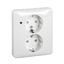 Exxact double socket-outlet with LED indication earthed screw white thumbnail 3