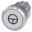 Pushbutton, 22 mm, round, metal, shiny, white, with symbol: jogging mode, 3SU1050-0AB60-0AB0-Z X90 thumbnail 1