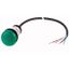 Indicator light, Flat, Cable (black) with non-terminated end, 4 pole, 1 m, Lens green, LED green, 24 V AC/DC thumbnail 1