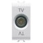 COAXIAL TV SOCKET-OUTLET, CLASS A SHIELDING - IEC MALE CONNECTOR 9,5mm - FEEDTHROUGH 5 dB - 1 MODULE - GLOSSY WHITE - CHORUSMART thumbnail 1