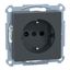 SCHUKO socket-outlet, shutter, screwless terminals, anthracite, System M thumbnail 2