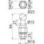 Fixed ball point D 25mm straight with thr. pin, nut, flat washer M16x2 thumbnail 2