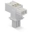 T-distribution connector 2-pole 1 input light gray thumbnail 2