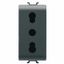 ITALIAN STANDARD SOCKET-OUTLET 250V ac - 2P+E 16A DUAL AMPERAGE - P11- P17 - 1 MODULE - SATIN BLACK - CHORUSMART thumbnail 2