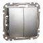 Sedna Design & Elements, 2-circuits switch 10AX, professional, brushed aluminium thumbnail 4