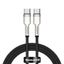 Cable USB C - USB C, for data transfer and charging up to 100W, 1m, black Cafule Metal BASEUS thumbnail 4