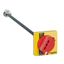 extended rotary handle for front control, Compact INS40 to INS60, IP55, IK08, red handle on yellow front thumbnail 2