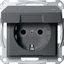 SCHUKO socket-outlet w. hng.lid, IP44, shut., screw term., anthracite, System M thumbnail 3