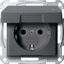 SCHUKO socket-outlet w. hng.lid, IP44, shut., screw term., anthracite, System M thumbnail 2