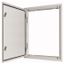 3-component flush-mounted door frame with door, double-bit lock, IP54, HxW=1060x800mm, white thumbnail 1