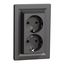 Asfora - double socket-outlet with side earth contact, anthracite thumbnail 3