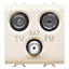 SOCKET-OUTLET TV-FM-SAT - DIRECT - 2 MODULES - IVORY - CHORUSMART thumbnail 1