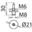 Pin-shaped electrode D 4mm with M8/M6 thread thumbnail 2