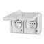 5518-2029 B Double socket outlet with earthing pins, with hinged lids, IP 44 ; 5518-2029 B thumbnail 1