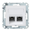 Exxact data socket - RJ45 Cat6 UTP - with fixing frame & centre plate - angled thumbnail 4